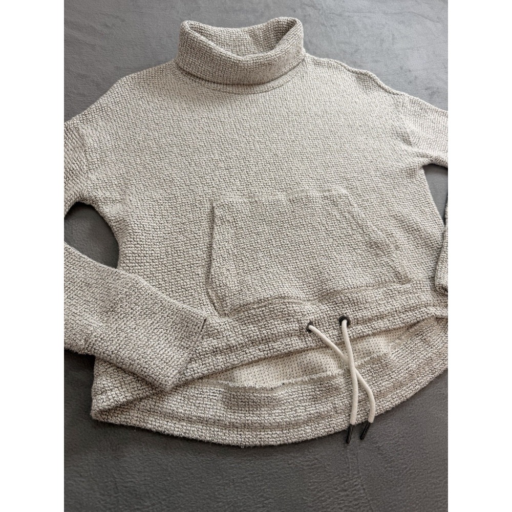 Sweaty‎ Betty Gray Restful Boucle Kangaroo-Pocket Cowl Neck Sweatshirt Gorpcore - Picture 3 of 10